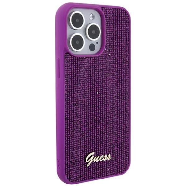 Guess Mobilskal till iPhone 15 Pro Max Disco Metal Script - Rosa Rosa