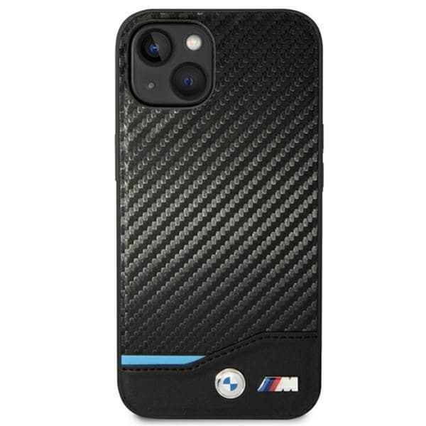 BMW iPhone 14 Plus Skal Læder Carbon - Sort Black