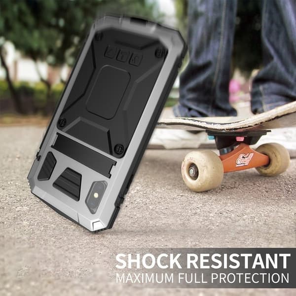 R-JUST Mobilskal till iPhone XS Max Hybrid Silver Drop-proof Waterproof