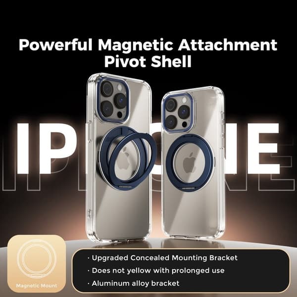 ABEEL Q-LUCK Mobilskal till iPhone 15 Pro Shockproof Med Kickstand Blå