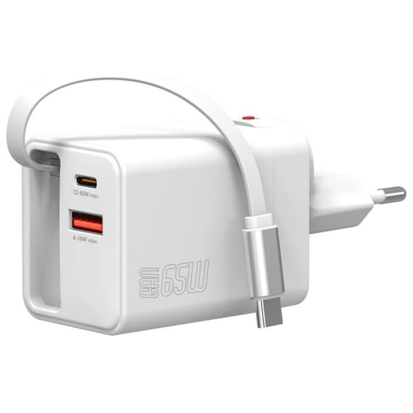 4smarts Snabbladdare 65W 2xUSB-C 1xUSB-A Flex Jojo - Vit Vit