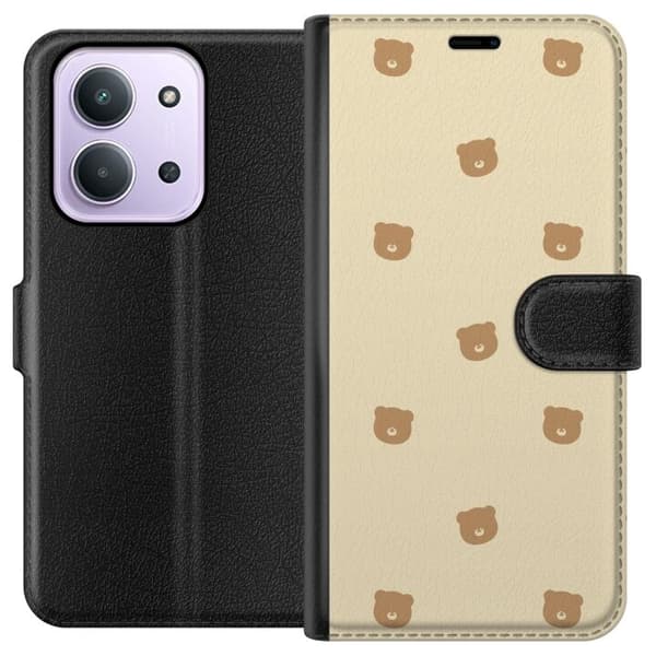 Plånboksfodral till Xiaomi Redmi 15C med Björnmönster