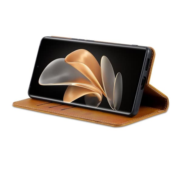 AZNS Samsung Galaxy S25 Edge Plånboksfodral Konstläder - Brun