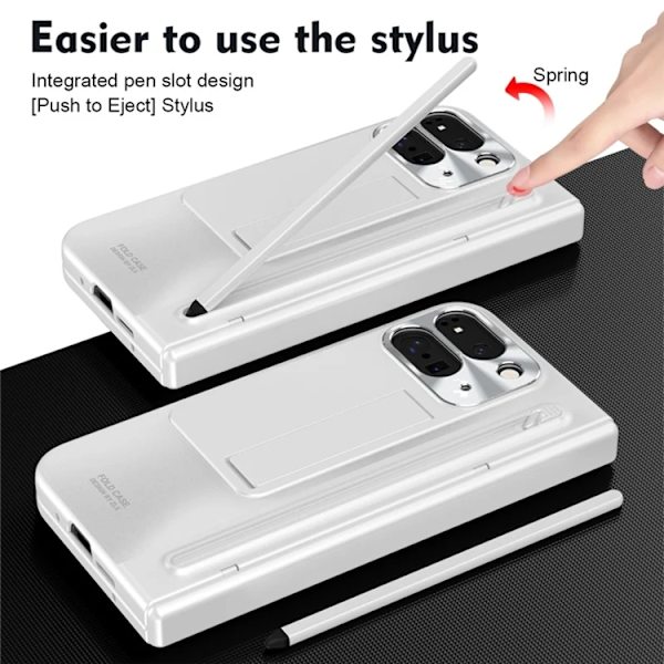 Mobilskal till Google Pixel 10 Pro Fold Kickstand Hinge PC - Vit Vit