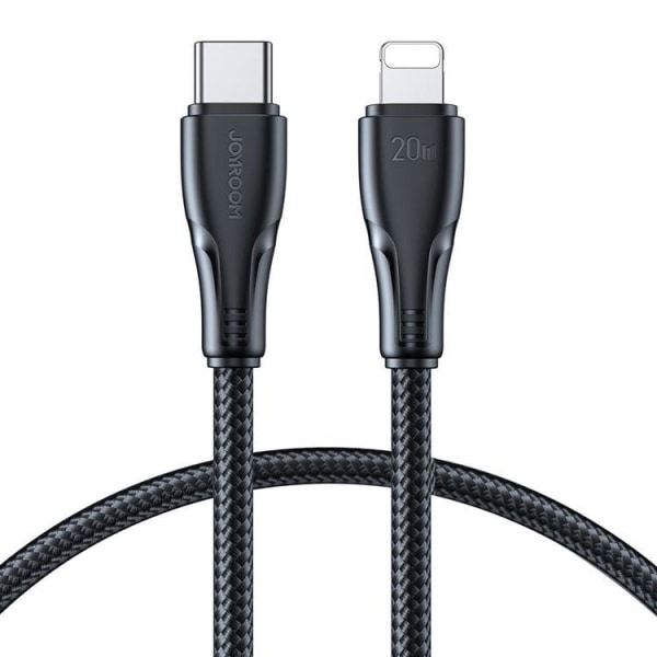 Joyroom ylittää USB-C:n ja Lightningin 20 W:n kaapelin 1,2 m - musta