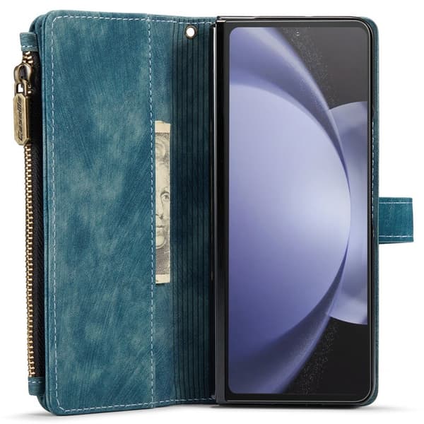 CASEME Konstläder Plånboksfodral för Samsung Galaxy Z Fold6 5G - Blå