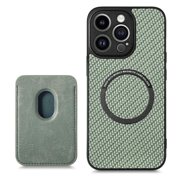 iPhone 15 Pro Max Mobilskal Korthållare Detachable - Grön