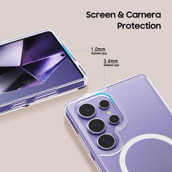 Tech-Protect Mobilskal till Galaxy S25 Ultra Magsafe Flexair Hybrid - Clear Transparent