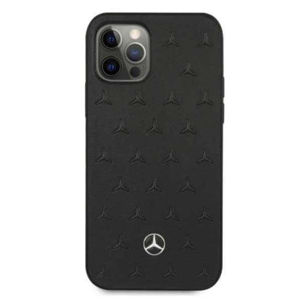 Mercedes iPhone 12 Pro Max Kuori Nahka - Musta Black