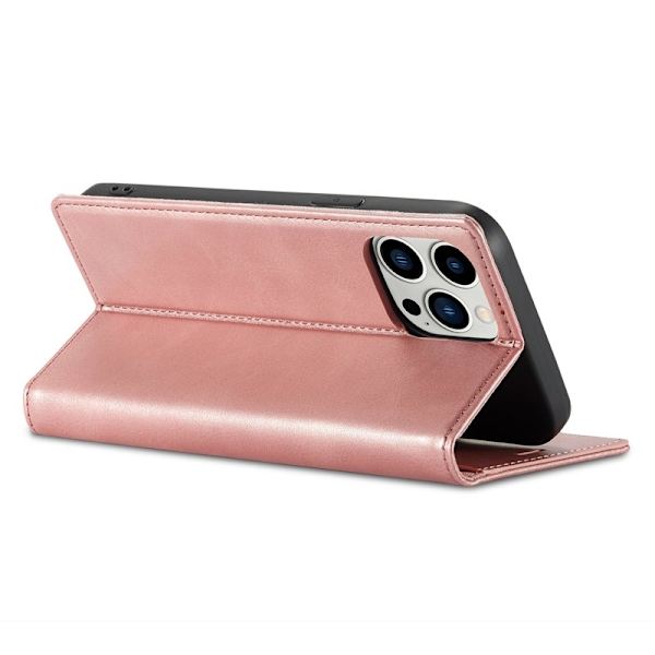 LC.IMEEKE iPhone 15 Pro Max Plånboksfodral Konstläder - Roséguld