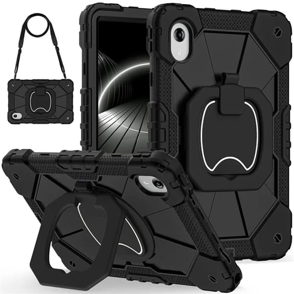 Lenovo M11/Idea Tab Mobilskal Silikon Handtag Kickstand Svart