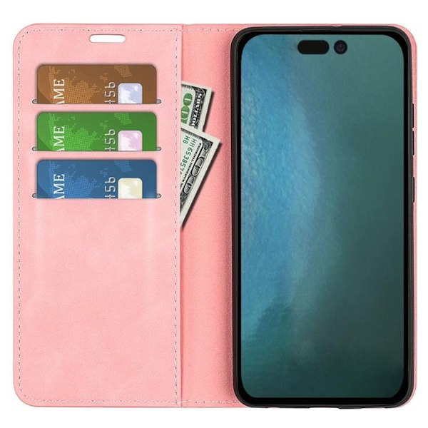 Folio iPhone 14 Pro Max Plånboksfodral  - Rosa Rosa