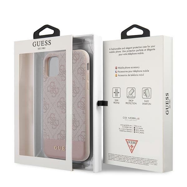 Guess Mobilskal till iPhone 11/ Xr MagSafe 4G Stripe Collection - Rosa