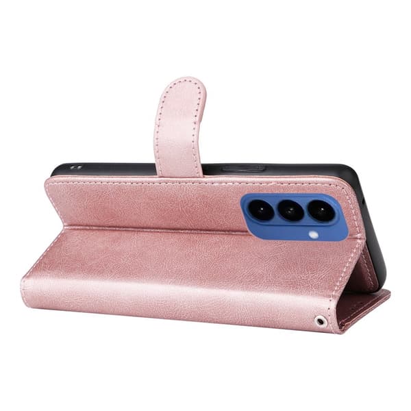Plånboksfodral för Samsung Galaxy S26 Plus Magnetiskt Konstläder - Roséguld