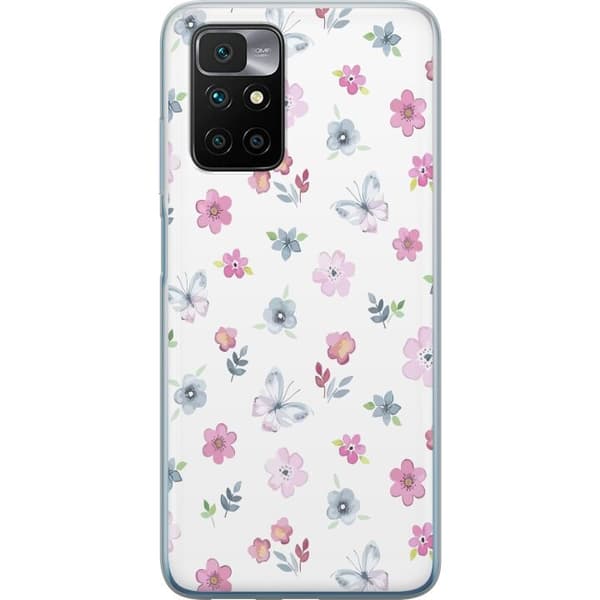 Mobilcover til Xiaomi Redmi 10 med Blomster og sommerfugle