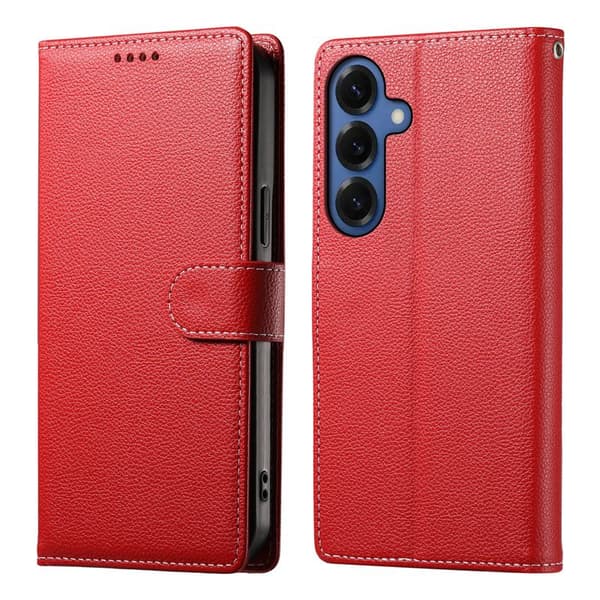Plånboksfodral för Samsung Galaxy S26 Magnetiskt Konstläder - Röd