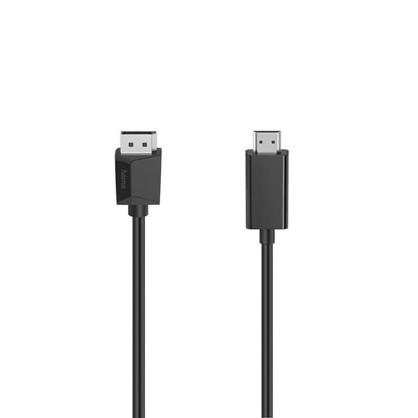 HAMA Kabel DisplayPort HDMI 4K 1,5m Sort