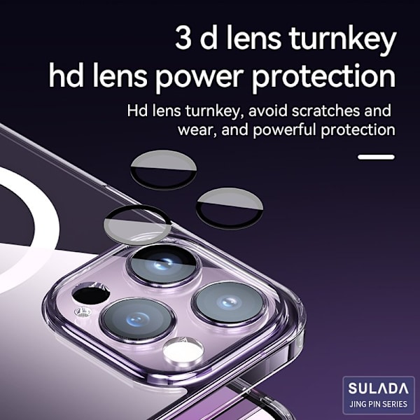 SULADA TPU+PC Mobilskal för iPhone 15 Pro MagSafe Transparent Blå