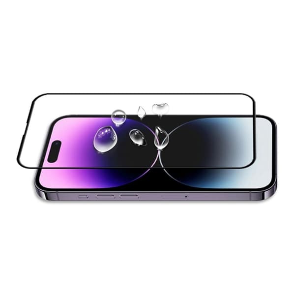 Mocolo iPhone 15 Pro Hærdet Glas Skærmbeskytter Silk Printing - Sort Black