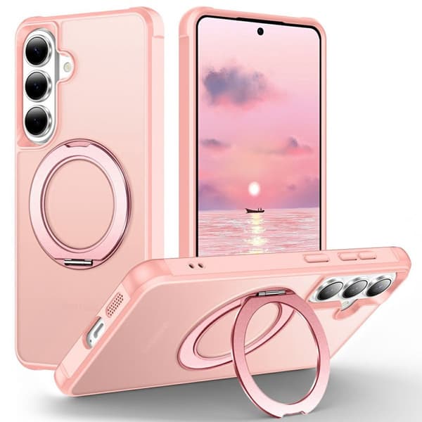 Mobilskal för Samsung Galaxy S26 Plus Magnetiskt Kickstand TPU + PC - Rosa