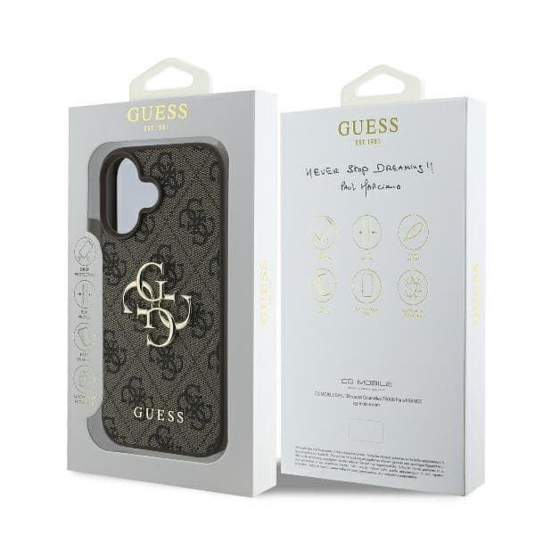 Guess Mobilskal till iPhone 16 4G Big Logo - Brun Brun