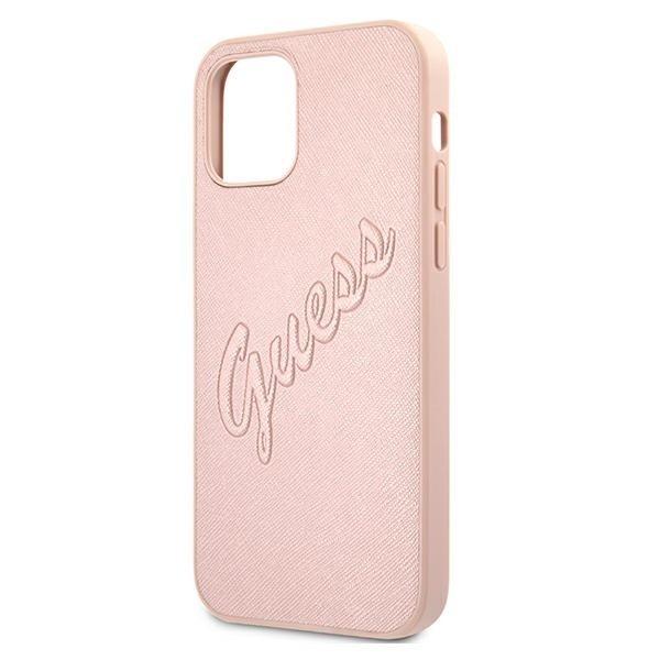 Guess iPhone 12 Pro Max Skal Saffiano Vintage - Pinkki Pink