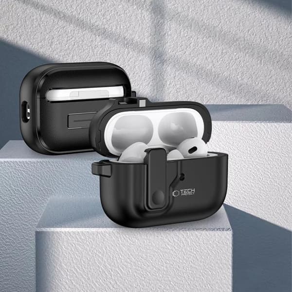 Tech-Protect Apple Airpods Pro 1/2 Taske Slim Hook - Lavendel Svart