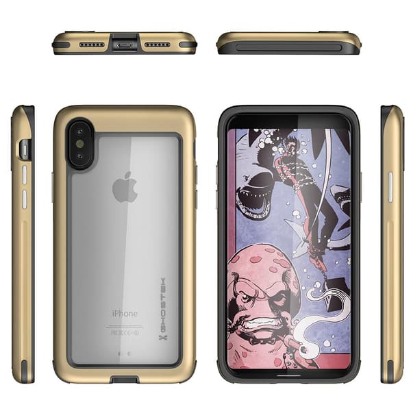 Ghostek Atmoic Slim Cover til Apple iPhone XS / X - Guld Guld