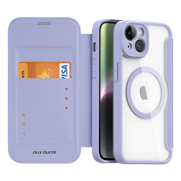 Dux Ducis iPhone 14 Plånboksfodral Magsafe Skin X Pro - Lila Lila