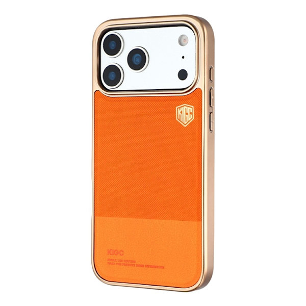 KIGC Mobilskal till iPhone 17 Pro Electroplating PC + TPU + PU - Orange Orange