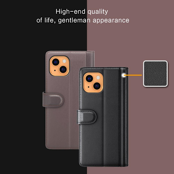 Äkta Läder Fodral till iPhone 13 Mini - Brun Brun
