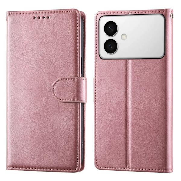 Samsung Galaxy S26 Edge Plånboksfodral Flip Konstläder Skydd - Rosa