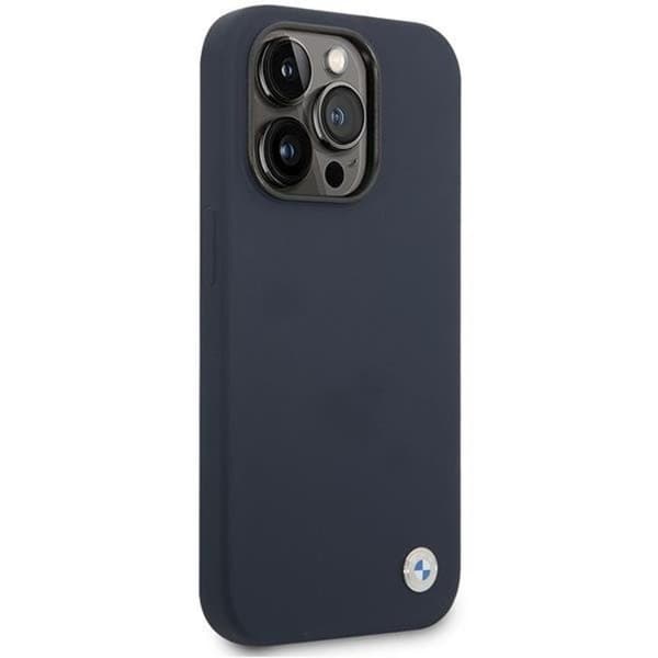 BMW Mobilskal till iPhone 14 Pro Max Magsafe Silicone Metal Logo -Navy Blå