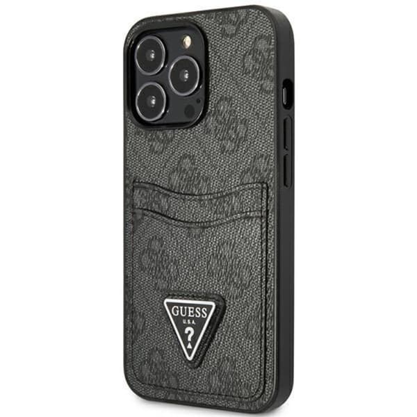 Guess iPhone 13 Pro Skal Korthållare 4G Triangle Logo - Musta Black