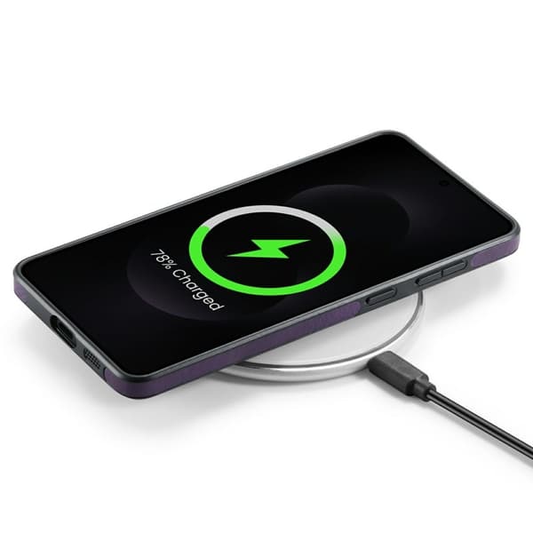 DG.MING Mobilskal till Samsung Galaxy S25 Edge Anti-Drop Läder Lila