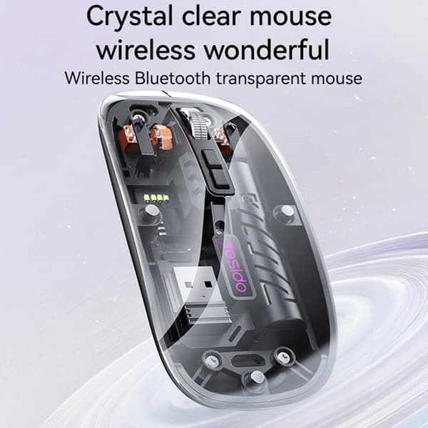 YESIDO Trådlös Mus Bluetooth 800/1200/1600 DPI 2.4G KB29 - Vit Vit