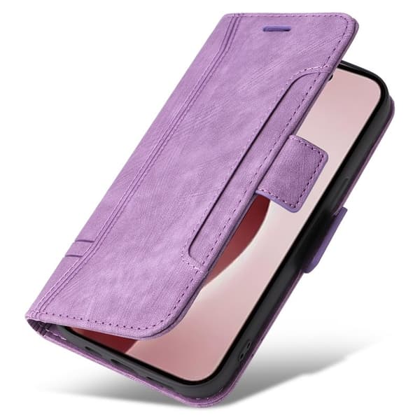 BETOPNICE 001 iPhone 16 Pro Plånboksfodral Konstläder - Lila