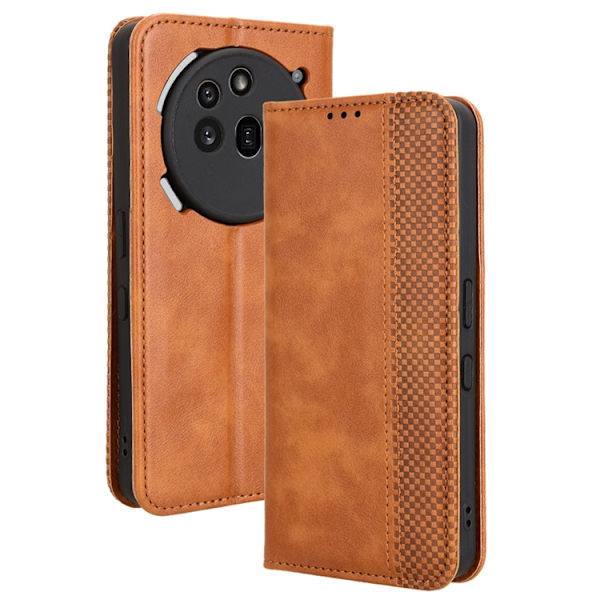 Nothing Phone (3a) Pro Plånboksfodral Retro Kickstand - Brun Brun