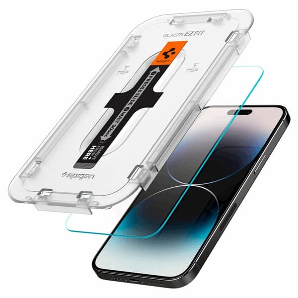 Spigen iPhone 14 Pro Max Härdat Glas Skärmskydd Ez-Fit 2-Pack - Clear Transparent
