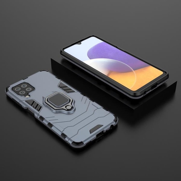 Galaxy A22 4G Mobilskal Ring Armor Kickstand - Blå