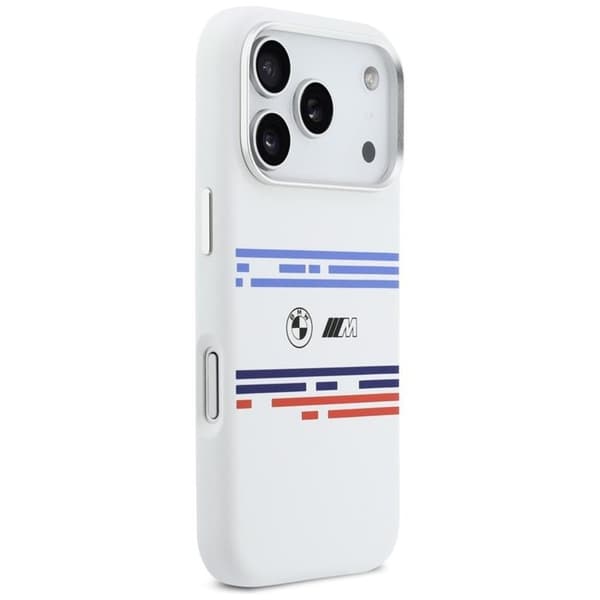 BMW Mobilskal till iPhone 17 Pro MagSafe Silikon Horizontal Line Vit