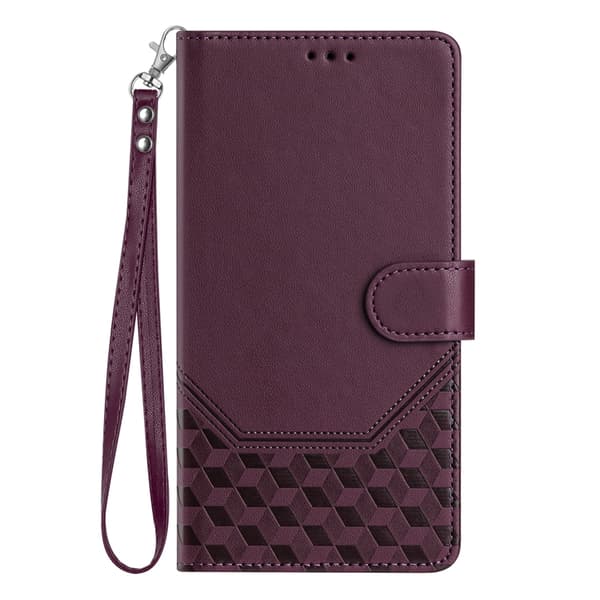 Nothing Phone (3a) Plånboksfodral Imprinted Honeycomb RFID Lila