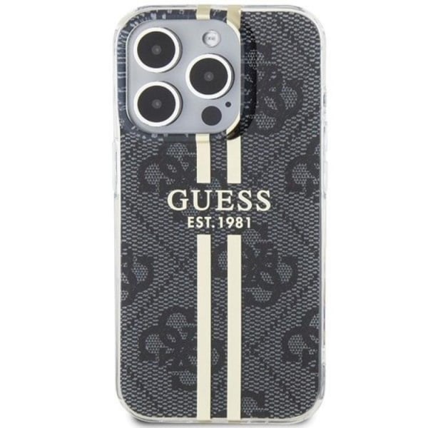 Guess iPhone 15 Pro Max Mobilcover 4G Gold Stripes - Sort