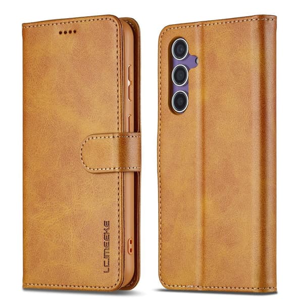 LC.IMEEKE Plånboksfodral för Samsung Galaxy S26 Plus Konstläder - Gul
