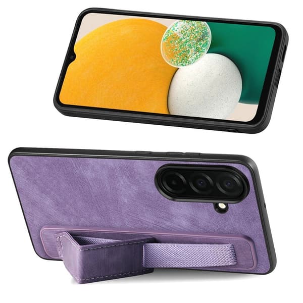 Mobilskal för Samsung Galaxy S26 Plus Kickstand Konstläder + TPU - Lila