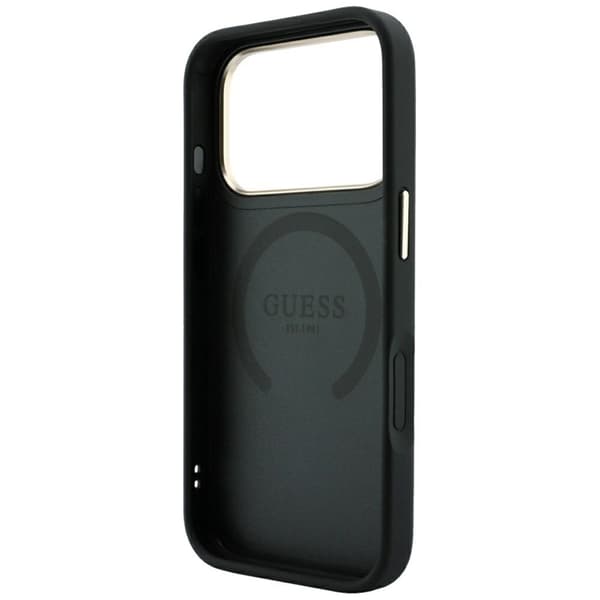 Guess Mobilskal För iPhone 18 Pro Magsafe Saffiano Peony - Svart