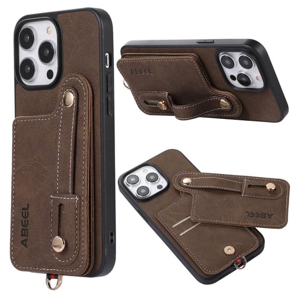 ABEEL Style 03 Mobilskal för iPhone 15 Pro Max Khaki med Kickstand