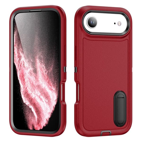 Mobilskal till iPhone Air Kickstand Silikon - Röd/Svart Röd