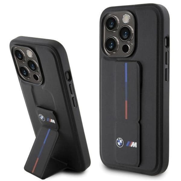 BMW telefontaske til iPhone 15 Pro Max Grip Hot Stamp - Sort Black