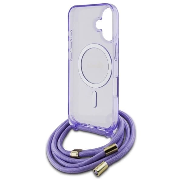 Guess Mobilskal till iPhone 16 MagSafe Crossbody Cord Script - Lila Lila